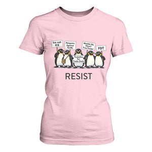 Penguins Resist T Shirt For Women Nihilist Penguin Anti-Government Meme TS14 Light Pink Print Your Wear