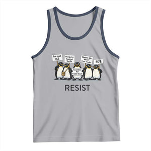 Penguins Resist Tank Top Nihilist Penguin Anti-Government Meme TS14 Athletic Heather Navy Print Your Wear