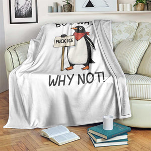 Fck ICE Throw Blanket Nihilist Penguin Anti-Government Meme TS14 Print Your Wear