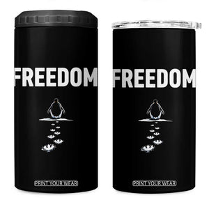 Penguin Freedom 4 in 1 Can Cooler Tumbler Funny Nihilist Penguin Hiking Mountains TS14 One Size: 16 oz Black Print Your Wear