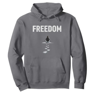 Penguin Freedom Hoodie Funny Nihilist Penguin Hiking Mountains TS14 Charcoal Print Your Wear