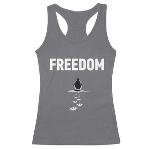 Penguin Freedom Racerback Tank Top Funny Nihilist Penguin Hiking Mountains TS14 Charcoal Print Your Wear