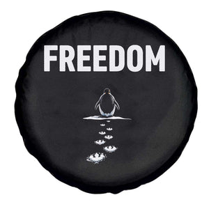 Penguin Freedom Spare Tire Cover Funny Nihilist Penguin Hiking Mountains TS14 Print Your Wear