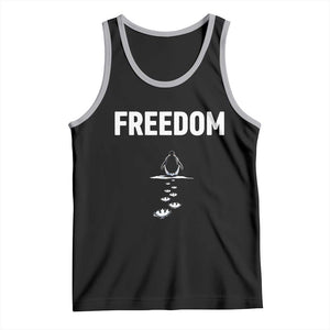 Penguin Freedom Tank Top Funny Nihilist Penguin Hiking Mountains TS14 Black Athletic Heather Print Your Wear