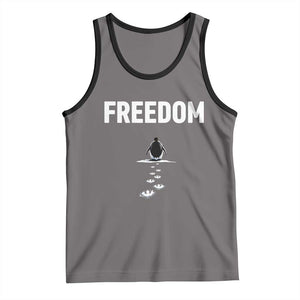 Penguin Freedom Tank Top Funny Nihilist Penguin Hiking Mountains TS14 Deep Heather Black Print Your Wear