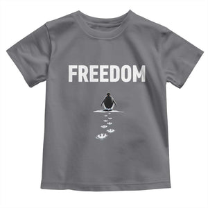 Penguin Freedom Toddler T Shirt Funny Nihilist Penguin Hiking Mountains TS14 Charcoal Print Your Wear