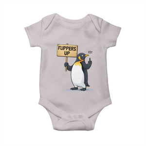 Penguins Resist Baby Onesie Flippers Up Protest TS14 Ice Gray Print Your Wear