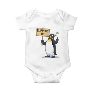 Penguins Resist Baby Onesie Flippers Up Protest TS14 White Print Your Wear