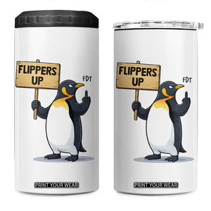 Penguins Resist 4 in 1 Can Cooler Tumbler Flippers Up Protest TS14 One Size: 16 oz White Print Your Wear