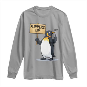 Penguins Resist Long Sleeve Shirt Flippers Up Protest TS14 Sport Gray Print Your Wear