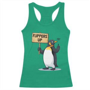 Penguins Resist Racerback Tank Top Flippers Up Protest TS14 Irish Green Print Your Wear