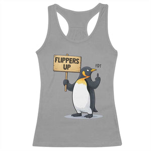 Penguins Resist Racerback Tank Top Flippers Up Protest TS14 Sport Gray Print Your Wear