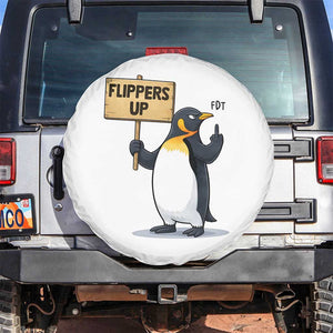 Penguins Resist Spare Tire Cover Flippers Up Protest TS14 No hole White Print Your Wear