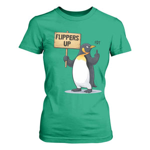 Penguins Resist T Shirt For Women Flippers Up Protest TS14 Irish Green Print Your Wear