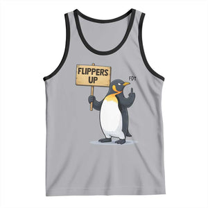 Penguins Resist Tank Top Flippers Up Protest TS14 Athletic Heather Black Print Your Wear