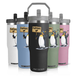 Penguins Resist Flip Straw Tumbler Flippers Up Protest TS14 Print Your Wear