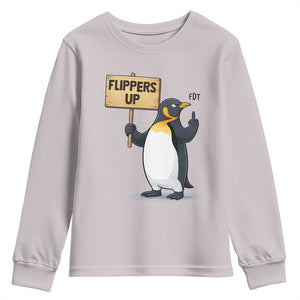 Penguins Resist Youth Sweatshirt Flippers Up Protest TS14 Ice Gray Print Your Wear