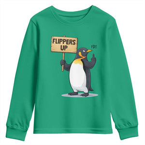 Penguins Resist Youth Sweatshirt Flippers Up Protest TS14 Irish Green Print Your Wear