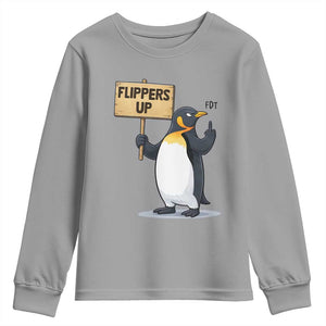 Penguins Resist Youth Sweatshirt Flippers Up Protest TS14 Sport Gray Print Your Wear