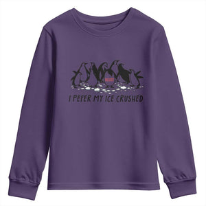 Funny Penguins Resist Protest Youth Sweatshirt I Pefer My Ice Crushed TS14 Purple Print Your Wear