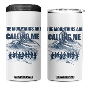 Funny Nihilist Penguin Hiking 4 in 1 Can Cooler Tumbler The Mountains Are Calling Me TS14 One Size: 16 oz White Print Your Wear
