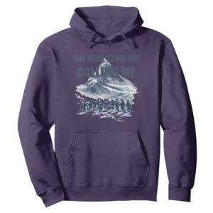 Funny Nihilist Penguin Hiking Hoodie The Mountains Are Calling Me TS14 Purple Print Your Wear