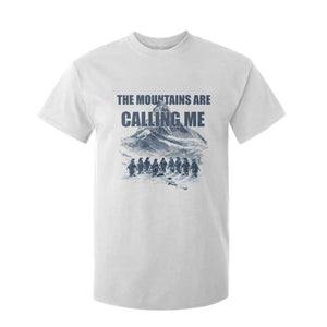 Funny Nihilist Penguin Hiking T Shirt For Kid The Mountains Are Calling Me TS14 White Print Your Wear