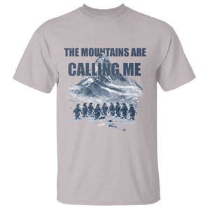 Funny Nihilist Penguin Hiking T Shirt The Mountains Are Calling Me TS14 Ice Gray Print Your Wear