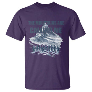 Funny Nihilist Penguin Hiking T Shirt The Mountains Are Calling Me TS14 Purple Print Your Wear