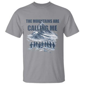 Funny Nihilist Penguin Hiking T Shirt The Mountains Are Calling Me TS14 Sport Gray Print Your Wear