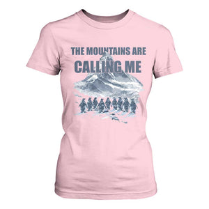 Funny Nihilist Penguin Hiking T Shirt For Women The Mountains Are Calling Me TS14 Light Pink Print Your Wear