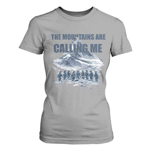 Funny Nihilist Penguin Hiking T Shirt For Women The Mountains Are Calling Me TS14 Sport Gray Print Your Wear