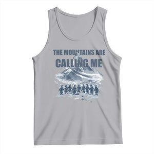 Funny Nihilist Penguin Hiking Tank Top The Mountains Are Calling Me TS14 Athletic Heather Print Your Wear