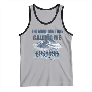Funny Nihilist Penguin Hiking Tank Top The Mountains Are Calling Me TS14 Athletic Heather Black Print Your Wear
