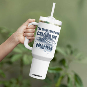 Funny Nihilist Penguin Hiking Tumbler With Handle The Mountains Are Calling Me TS14 Print Your Wear