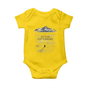 Funny Nihilist Penguin Hiking Baby Onesie No Plan Just Forward TS14 Daisy Print Your Wear