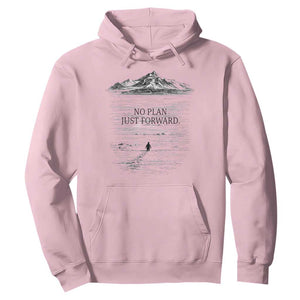 Funny Nihilist Penguin Hiking Hoodie No Plan Just Forward TS14 Light Pink Print Your Wear