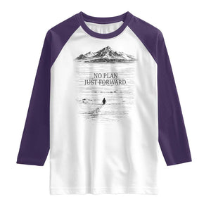Funny Nihilist Penguin Hiking Raglan Shirt No Plan Just Forward TS14 White Purple Print Your Wear