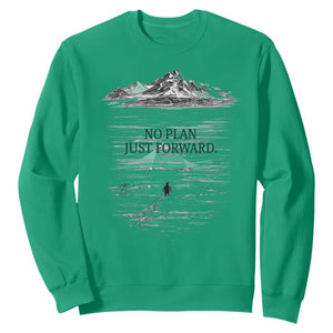 Funny Nihilist Penguin Hiking Sweatshirt No Plan Just Forward TS14 Irish Green Print Your Wear