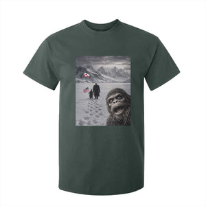 Nihilist Penguin Trump Hiking Mountains T Shirt For Kid Funny Bigfoot Selfie But Why TS14 Dark Forest Green Print Your Wear