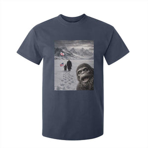 Nihilist Penguin Trump Hiking Mountains T Shirt For Kid Funny Bigfoot Selfie But Why TS14 Navy Print Your Wear