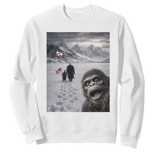 Nihilist Penguin Trump Hiking Mountains Sweatshirt Funny Bigfoot Selfie But Why TS14 White Print Your Wear