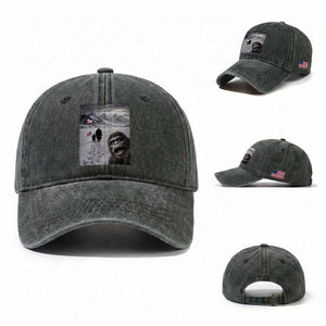 Nihilist Penguin Trump Hiking Mountains Washed Cotton Baseball Cap Funny Bigfoot Selfie But Why TS14 Washed Cap Universal Fit Dark Green Print Your Wear