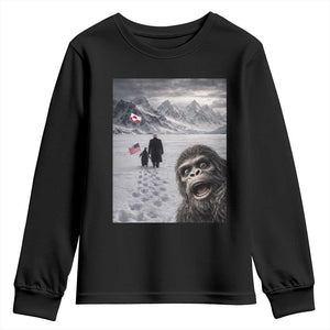 Nihilist Penguin Trump Hiking Mountains Youth Sweatshirt Funny Bigfoot Selfie But Why TS14 Black Print Your Wear