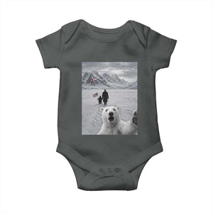 Nihilist Penguin Trump Hiking Mountains Baby Onesie Funny Polar Bear Selfie But Why TS14 Dark Heather Print Your Wear