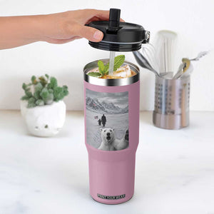 Nihilist Penguin Trump Hiking Mountains Flip Straw Tumbler Funny Polar Bear Selfie But Why TS14 One Size: 30 oz Light Pink Print Your Wear
