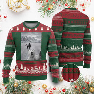 Nihilist Penguin Trump Hiking Mountains Ugly Christmas Sweater Funny Polar Bear Selfie But Why TS14 Red Green Print Your Wear