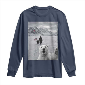Nihilist Penguin Trump Hiking Mountains Long Sleeve Shirt Funny Polar Bear Selfie But Why TS14 Navy Print Your Wear