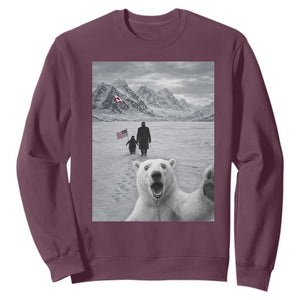 Nihilist Penguin Trump Hiking Mountains Sweatshirt Funny Polar Bear Selfie But Why TS14 Maroon Print Your Wear
