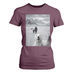 Nihilist Penguin Trump Hiking Mountains T Shirt For Women Funny Polar Bear Selfie But Why TS14 Maroon Print Your Wear